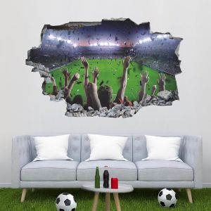 3d Stickers Muraux Football Autocollant Mural De Football Chambre Gar&ccedil;on Sticker Muraux Enfants Garcon Sticker Foot Chambre Ado Garcon Autocollant Mur De Chambre D'enfant Salon D&eacute;cor 84x60cm - Neuf