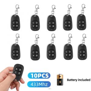 Clé Télécommande Rf 433 Mhz,433.92Mhz,Transmetteur 4Ch,Code De Clonage En Double,Porte-Clés De Voiture,Ouvre-Porte De Garage Électrique.10Pcs. - Neuf