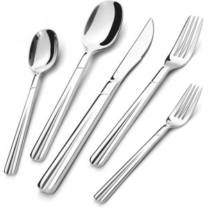 Kalanka-Set De Couverts 30 Pi&egrave;ces Service Pour 6, Set De Couverts En Acier Inoxydable Premium, Ensemble De Vaisselle De Table De Cuisine Durable Pour La Maison, Inclut Couteau &Agrave; Steak, Fourchette Et - Neuf