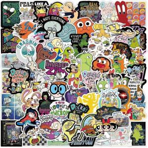 90s Cartoon Stickers Vinyle Autocollants pour ordinateur portable, pare-chocs, planche &agrave; roulettes, bouteilles d'eau, ordinateur, t&eacute;l&eacute;phone, dessins anim&eacute;s Stickers bricolage pour enfants adole 100PCS - Neuf