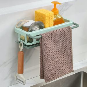 Chenquansarl-Tagère De Rangement Murale, Étagère À Épices Avec Porte-Serviettes Et 2 Crochets, Étagère Murale Sans Perforation Avec Gouttière Pour Salle De Bain Et Cuisine (Vert) - Neuf
