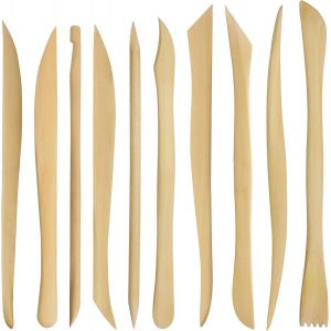 Outils de sculpture en bois (10 pièces) - 14,4-16 cm - Outils pour céramique/polymère - Outils de poterie à deux extrémités pour creuser, façonner, gaufrer, sculpter et lisser - Neuf