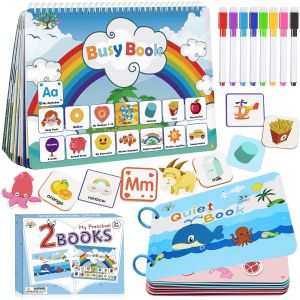 ChenQuanSarl-Livre Montessori Quiet Book Busy Gommettes Enfants 2 Ans Jouet Enfant Puzzle 3 Jeux Jouets Bebe Coloriage Fille Cadeau Activite Jeu Peinture Educatif 4 5 6 Gar&ccedil;on Anniversaire Motricit&eacute; - Neuf