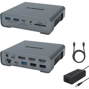 Station D'Accueil Usb C Double Moniteur,16 En 1 Triple &Eacute;cran Usb-C Avec 2 Hdmi,Dp,Ethernet,3 Usb3.2 Gen2,Ac 65W Adaptateur De Charge Pour Macbook Pro Thunderbolt 3/4 Usb C Ordinateurs Portables - Neuf