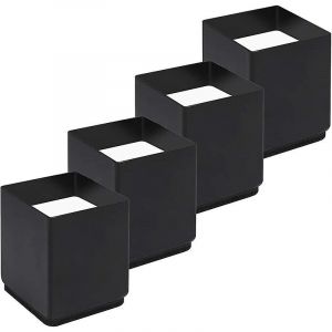 Lot de 4 rehausseurs de pieds de lit en acier carbone, rehausseurs de meubles pour ajouter 5 cm de hauteur, rehausseurs de table, de chaise ou de canapé, gain de place pour bureau et literie (noir) - Neuf