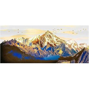 Oayew-/110x50cm Diy 5d Diamond Painting Montagnes Au Coucher Du Soleil, Broderie Point De Croix Diamant Paysage Nature, Artisanat Décorative Escalier Salon/Meilleur Cadeau/Mosaïque Diamond Art - Neuf