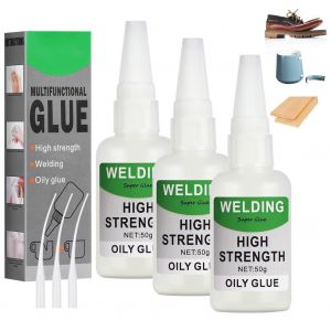 Colle Instantan&eacute;e extra forte,Colle &agrave; Base D'huile,Universelle Puissante,S&eacute;chage Rapide,R&eacute;sistante &agrave; l'Huile pour Plastique,Cuir,M&eacute;tal,Bois,C&eacute;ramique (50g) - Neuf