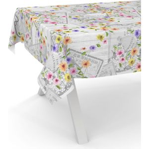 SJZG-Nappe En Toile Cir&eacute;e Lavable, Pour Table De Jardin, De Forme Ronde, Ovale Ou Rectangulaire, 180 X 140 Cm, Bord Coup&eacute;, Motif Floral - Neuf