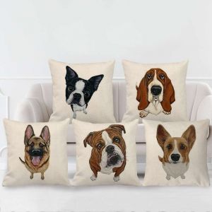 Ensemble de 5 45 * 45cm Style Une housse de Coussin Coton et Lin, Canape, Decoration de la Maison Decorative taies d'Oreiller Classique housse de Coussin pour la Maison Salle de Sejour Chambre a coucher Lit - Neuf