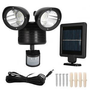 Lampe Solaire D'exterieur A 22 Led Avec Detecteur De Mouvement Pir, Impermeable, Ideale Pour Un Jardin Ou Une Allee - Neuf