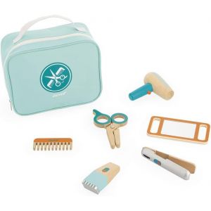 ERYI-- Mallette Du Coiffeur - Jouet D'Imitation Métier - 6 Accessoires En Bois Inclus - Développe L'Imagination - Certifié Fsc - Peinture À L'Eau - Dès 3 Ans, J06549 - Neuf