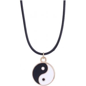 Kal-Collier Avec Pendentif Yin Et Yang Pour Homme Et Femme, Collier Noir Et Blanc Pour Relation, Halloween, Remise De Diplôme - Neuf
