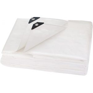 ChenQuanSarl-Bâche Imperméable Et Résistante 260 G/M² Blanc 3 X 4 M - Neuf