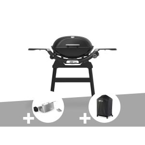 Barbecue &agrave; gaz Q 2200N noir avec pied + R&ocirc;tissoire + Housse - Weber - Neuf
