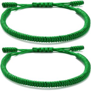 Eryi-2 Bracelets Porte-Bonheur Tibétains+Cadeau Bouddhiste!- Fait Main.Ajustable À Votre Poignet. Pour Hommes Et Femmes. Bracelets D'amitié En Tissu Tressé-Style Tibet-Bracelet Réglable - Neuf