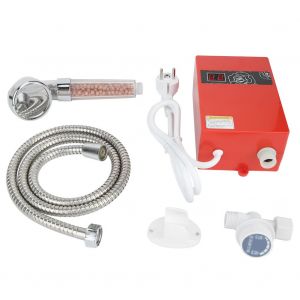 HJLIAN Chauffe-eau electrique instantane sans reservoir 220 V 1,1 kW-2 kW pour la cuisine et la maison (rouge) - Neuf