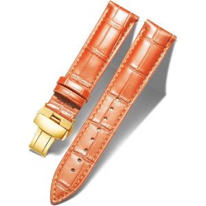 Eryi-Bracelet De Montre En Cuir Femme Homme 12mm-24mm Bracelet De Remplacement Avec Boucle De Déploiement Papillon Argent/Or/Or Rose - Neuf