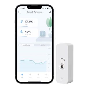 Thermomètre hygromètre Bluetooth,Capteur d'humidité de température sans fil,Capteur d'humidité avec avertissement de notification,pour la serre d'incubateur de terrarium de chambre d'enfant (1 pièce) - Neuf