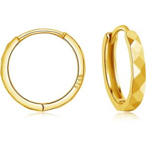 Kal-Créoles En Argent 925 Pour Femme Avec Zircone Blanche 5a - Boucles D'oreilles Créoles En Argent Sterling 925 Pour Femme Et Fille - Petit Cartilage De Dormeur Neutre Hypoallergénique - 13 À - Neuf