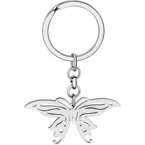 Kal-Porte-Clés Papillon En Acier Inoxydable Pendentif Porte-Clés Papillon Cadeaux Pour Femme Filles Chaîne De Clés Porte-Monnaie De Voiture Charms - Neuf