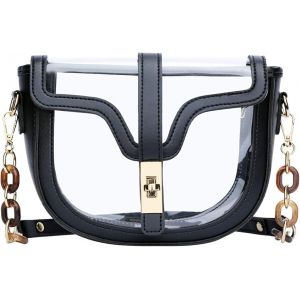 Sac bandouli&egrave;re transparent pour femme, en cuir vegan, approuv&eacute; pour les concerts, sac &agrave; main transparent pour le sport - Neuf