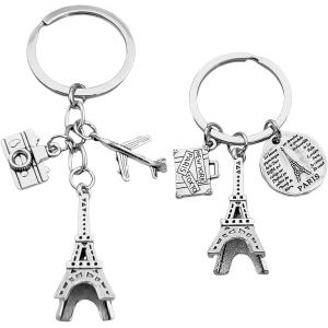 KAL-Porte-Cl&eacute;s Tour Eiffel 2 Pi&egrave;ces, Porte-Cl&eacute;s Cr&eacute;atif, Porte-Cl&eacute;s Comm&eacute;moratif, Porte-Cl&eacute;s De Voyage, Porte-Cl&eacute;s Simple Et &Agrave; La Mode - Neuf