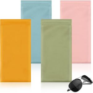 BNHGO-Étui pour Lunettes de Soleil 4 Pièces Souple PU Cuir Sac Lunettes de Poche Portable Boitier Lunettes Portable Sac De Rangement étanche Etui à Lunettes De Voyage - Neuf