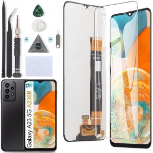 CAUC-Écran de Rechange pour 6.6" Samsung Galaxy A23 5G SM-A236B Écran LCD + Vitre Numériseur Tactile Capteur Assemblé Remplacement pour Galaxy A23 5G(Noir) - Neuf