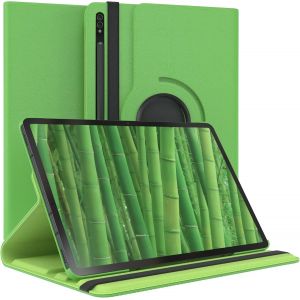 &Eacute;tui Pour Tablette Samsung Galaxy Tab S8 Plus / S7 Plus Housse De Protection Smart Cover Support Rotatif Pochette Pliante 360&deg; Pivotante Avec Fonction Stand Cuir Synth&eacute;tique Vert - Neuf