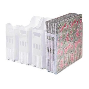 4x Rangement De Papier De Scrapbooking Avec Roues,Bac De Rangement De Scrapbook En Plastique Pour Tenir 12 Pouces X 12 Pouces - Neuf