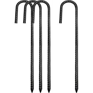 Eryi-Ancrages Au Sol Piquets De Tente 12 Pouces Chevilles De Trampoline Crochets De Tente En J Pour Camping Auvents Pavillons 2 Pièces - Neuf