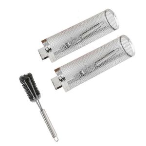 Grill roulant en acier inoxydable Grill Tonneau Barbecue Net Panier de gril rond - Neuf