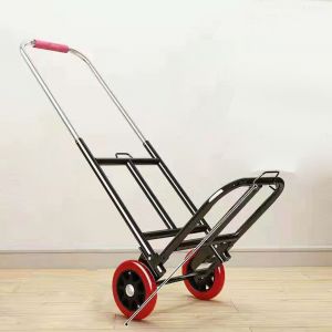HJLIAN Petit chariot en metal pliable et portable, antirouille, pour le transport de marchandises, roues en PU de taille M, diametre de tube de 20 mm - Neuf