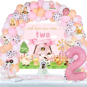 Ayuhr-Arche De Décoration De Gâteau Noire Avec Signe Happy Birthday, Décoration De Gâteau De Mariage, Pour Fête Prénatale, Décoration De Gâteau, Pour Fête Prénatale, Anniversaire, Mariage (Rose) - Neuf