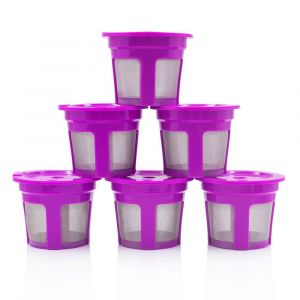 Ensemble de 6 filtres à café réutilisables K-cup Pod ¿ Capsules de café-rechargeable avec filtre intégré pour les machines à café, cafetière Keurig et Sélectionner une tasse - Neuf