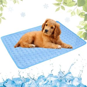Tapis Rafraichissant Chien Portable, Tapis Rafraichissant Animaux De Compagnie Lavable, Tapis Rafraîchissant Chien, Bleu,40x50cm - Neuf