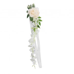Hjlian Fleur Artificielle Pour Dossier De Chaise De Mariage, Forme Realiste, Riche En Couches, Elegante, Rose, Decoration Pour Dossier De Chaise De Fete De Mariage, 17044 - Neuf