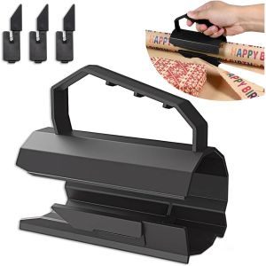 YEMAESRE-Coupe-Papier Cadeau, Pour Rouleaux, Coupe-Papier Cadeau, Portable, Pour Noël, Anniversaire, Saint-Valentin (1 Rouleau Et 3 Lames) - Neuf