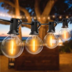 Bhhbb-Guirlande Lumineuse Extérieure 10,5m Guirlande Guinguette Led G40 Ampoules 15+1 Rechange,Guirlande Exterieur Étanche,Guirlande Decorative Raccordable Pour Jardin,Fête,Soirée,Terrasse,Noël,2700k - Neuf
