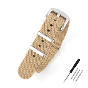 Bracelet De Montre En Nylon 20mm 22mm Bracelet De Montre &Agrave; Rayures Bracelet De Montre De Remplacement Accessoires De Bracelet Militaire Pour Bracelets De Montre T-Udor.Khaki 1.20mm - Neuf