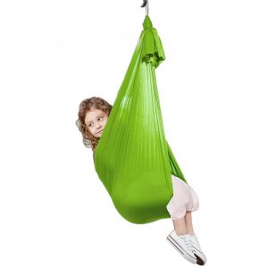 Hamac elastique pour enfants, balancoire sensorielle d'interieur et d'exterieur, hamac de fitness et de yoga, vert - Neuf
