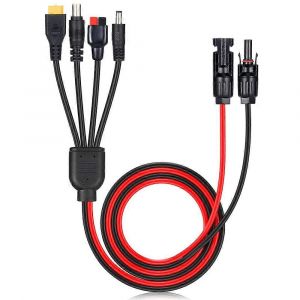 Connecteur de panneau solaire 4 en 1 Ligne d'extension XT60 Femelle Conn vers DC5521 7909 Connecteur séparateur de câble Adaptateur DC Prise d'alimentation 12AWG - Neuf