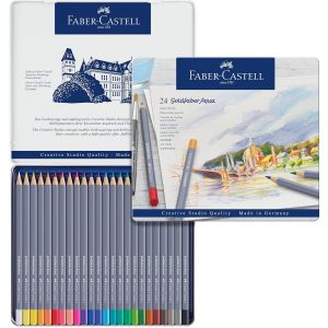 Kalop-114624-Crayons Aquarelle Goldfaber,Set De 24 Crayons De Couleur,Incassables,Entièrement Aquarellables - Neuf