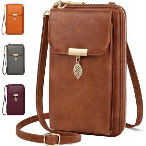 CAUC-Sac ¿¿ Bandouli¿¿re pour T¿¿l¿¿phone Femmes Portefeuille Cuir Porte Monnaie T¿¿l¿¿phone Bandouli¿¿re RFID Blocage ¿¿paule Portefeuille Sac avec 12 Porte Carte pour T¿¿l¿¿phone de Moins de 7,2 po - Neuf