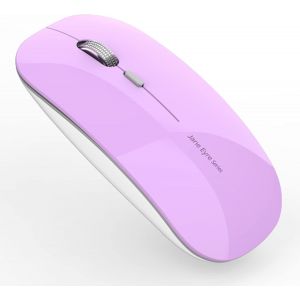 NSIECD-Q5 Souris sans Fil Rechargeable, Ultra-Mince Optique Mouse Silencieux 1600 DPI R&eacute;glable Wireless Mouse pour Ordinateur, PC, Portable, MacBook (Purple) - Neuf