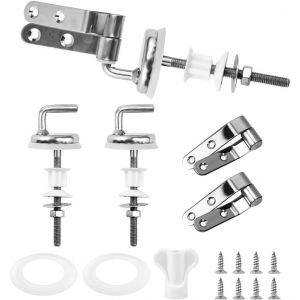 Attaches Charni&egrave;re Abattant WC Kit de Fixation Abattant Wc Toilette Si&egrave;ge en Acier Inoxydable avec Vis Kit Fixations Remplacement pour WC Abattant, Convient &agrave; la Plupart des Toilettes - Neuf