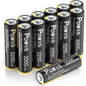 Lot de 12 piles AA - 1,5 V - Double A - 3200 mAh - Super capacit&eacute; - Compatible avec les appareils high-tech - Lithium AA - Longue dur&eacute;e de vie - Non rechargeables - Neuf