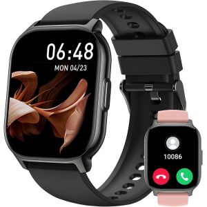 Kal-Montre Connectée Homme Femme, 2.1"" Hd Smartwatch Avec Appel Bluetooth & 2 Bracelets, 130 Modes Sportifs, Podometre, Moniteur De Fréquence Cardiaque/Sommeil, Montre Connectee Ip68 Pour Android/Ios - Neuf