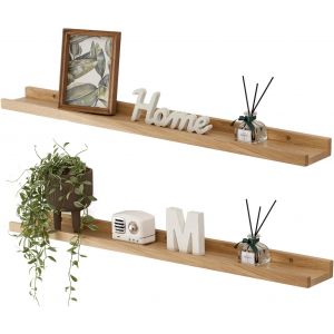 Étagère Murale, 30cm Étagère Flottante En Bois De Chêne Massif, Rustique Etagere Bois Pour Salon, Cuisine, Chambre, Salle De Bain - Neuf