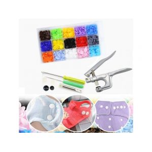 Kit De 150 Boutons Pression En Plastique &Agrave; Faire Soi-M&ecirc;me, Avec Outils Et Accessoires Pour Projets De Couture Et D'artisanat - Neuf